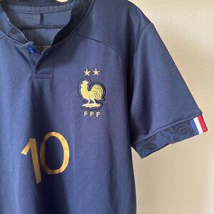 France Mbappé #10 Youth Large Soccer Jersey 2022/23 Home Euro Made